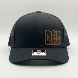 Fishing Dad Hat – Leather Patch Trucker Hat, Funny Snapback Cap, Outdoors Fishing Lover Hat, Dad Life Hobby Hat, Viral Tiktok Gift For Him, Husband Boyfriend Gift, Everyday Casual Cap