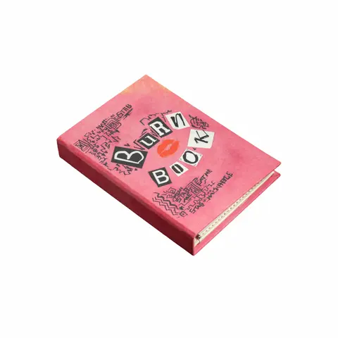 Women's Chic Fabric Burn Book Replica Hardcover Flap Wallet - 4 Quick Card Slots, Credit Cards Holder, Coin Pocket, Lightweight Carry, Unique Lit Accent, All Over Print Gift for Book Lovers