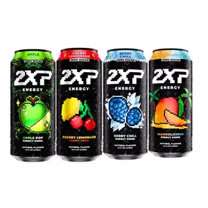 2xp Energy Drink | 4 Pack | Zero Sugar Carbonated Energy Drink | 200mg Natural Caffeine With 2x Nootropics | 16Fl Oz (4 Pack) | 1x Apple Pop, 1x Cherry Lemonade, 1x Berry Chill and 1x Mangolicious