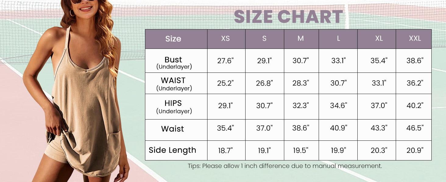 SCUSTY Women's Summer Sleeveless Mini Dress with Built-in Shorts V Neck Spaghetti Straps Athletic Shorts Tennis Dress with Pockets SCUSTY Women's Summer Sleeveless Mini Dress with Built-in Shorts V Neck Spaghetti Straps Athletic Shorts Tennis Dress with Pockets