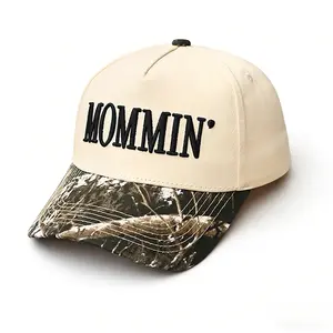 MOMMIN’ Trucker Hat for Women Cute Mom Baseball Cap with Camo Brim Mesh Back Adjustable Snapback Perfect Mother’s Day Gift for Moms