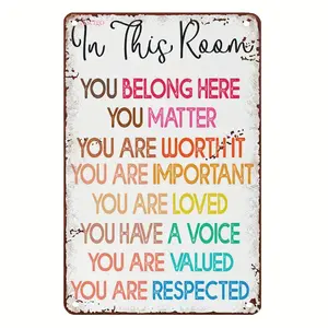 [Vintage Aluminum Sign] Colorful Rustic 1pc Vintage Style Aluminum Sign |   Inspirational Affirmations Wall Art for Emotional Comfort - 8x12 Inch Positive Message Decor for Home, Office, Bedroom, Living Room, Positivity Signage |   Bold Cur 8X12In