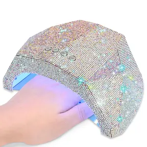 Roll over image to zoom in UV LED Nail Lamp Sparkling Rhinestones Professional Nail Dryer LED Nail Light 48w DIY Nail Art Flash Curing Lamp for UV Gel Gel Nail Polish