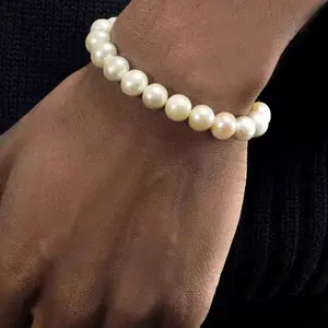 Hip Hop Trendy Imitation Pearl Men's Bracelet, A Must-have Accessory for Parties and Gatherings, Simple and Fashionable, Easily Creating A Cool Street Style, Highlighting Unique Temperament