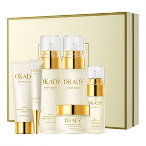 Yeast Facial Care Set with Schizomycetes Fermentation Ingredients. Moisturizes, nourishes, and softens light beige skin. Restores vitality and youth. Alcohol-free and suitable for all light beige skin types. 6-piece set.