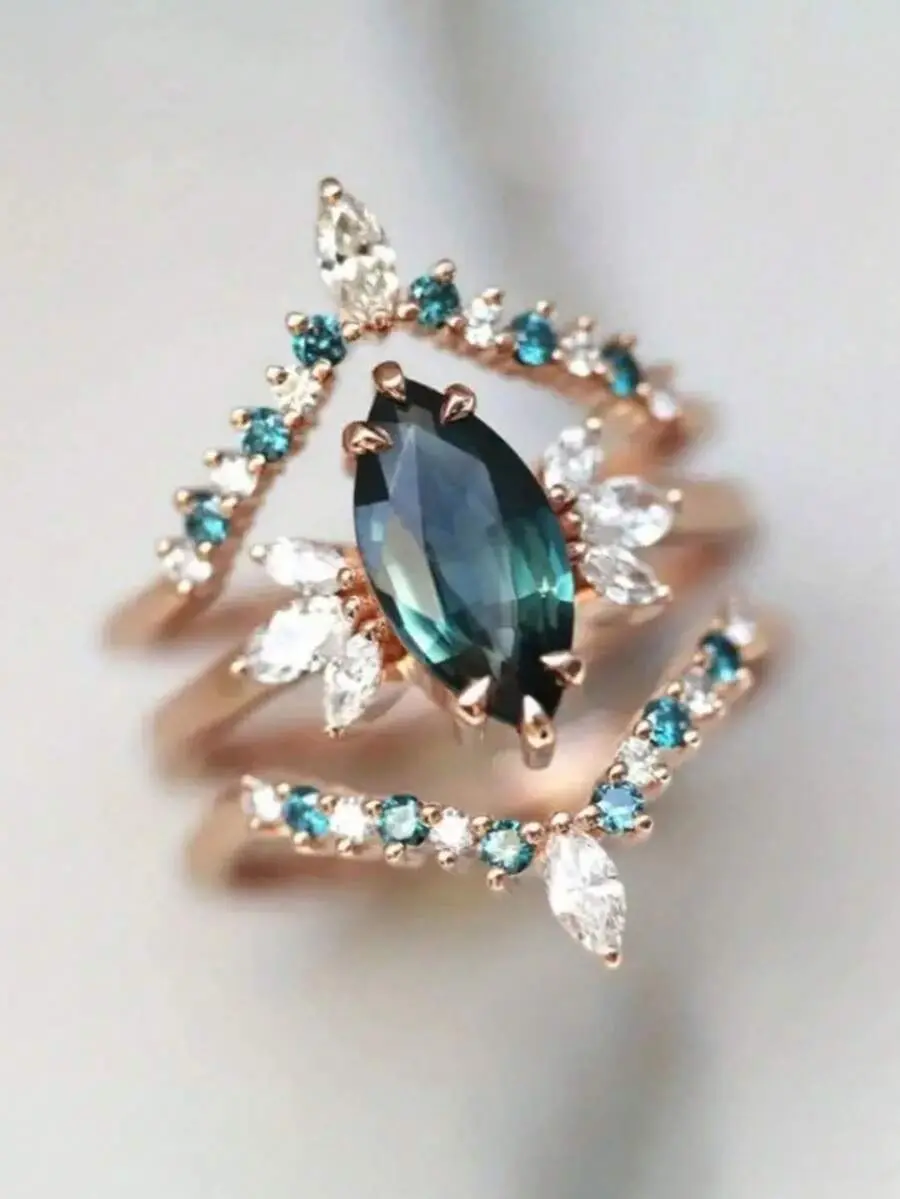 2PCS Gorgeous Ring Set – Elegant Wedding, Anniversary & Valentine's Day Rings for Women