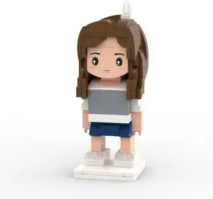 JollyJubilant Sweet Couple Gift Full Body Customizable Round Face 1 People Standing My Custom Brickfigure Granules Personalize Building Block Character