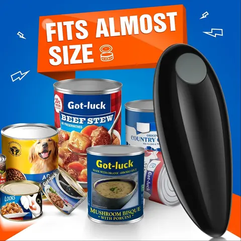 Electric Can Opener - Kitchen Tools, 1-Touch Open, Effortless Operation, Easy to Use, Safe Edge, Compact Design for Small Kitchens & Apartments