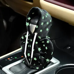 Automotive Interior Mini Funny  Gear Shift Hoodie Knob Cover  Upgrade  Glow in The Dark Gear Shift Cover, Black A