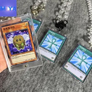 Yu-Gi-Oh!Acrylic Duel Card Pendant, Stylish Hip-Hop Street Chain for Anime Lovers