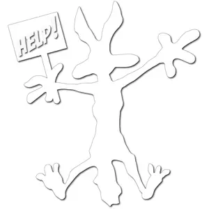 Coyote Splat White Silhouette Decal