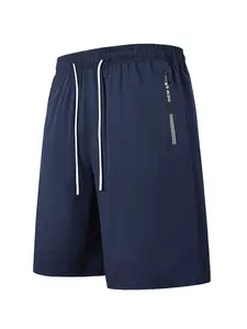 Men's Ice Silk Cool Five-Quarter Pants, Summer Breathable Quick-Dry Shorts, Zip Pocket Casual Beach Pants, Comfortable and Stylish