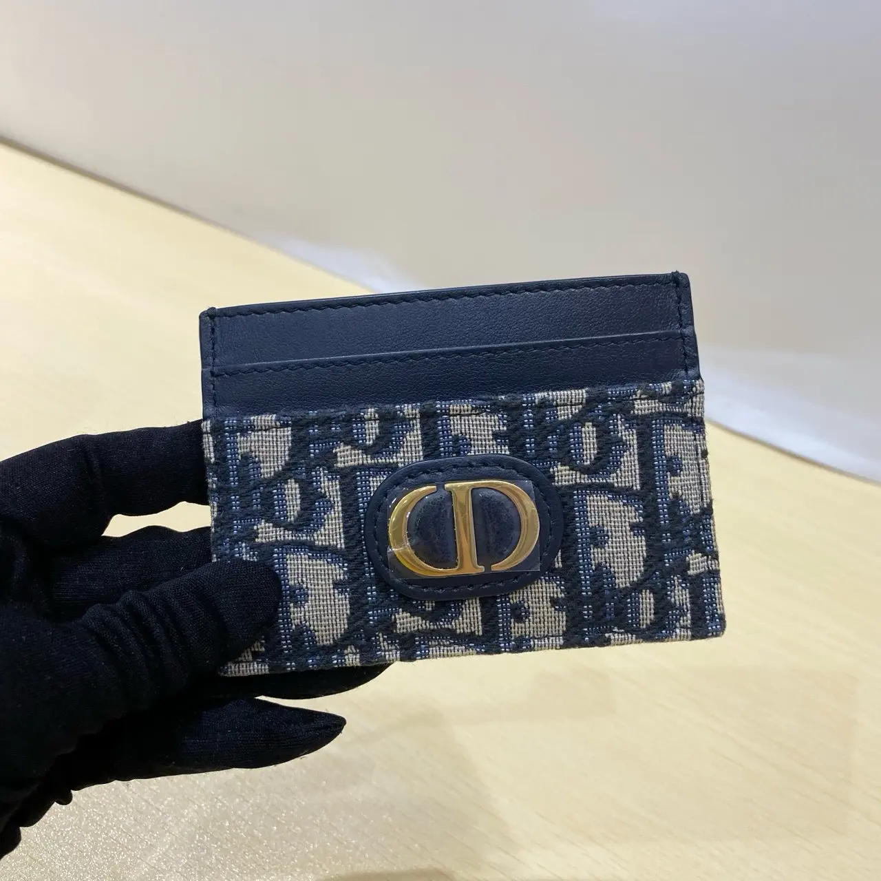 Pre-owned Dior Oblique Embroidered CD Card Holder（2502232L）