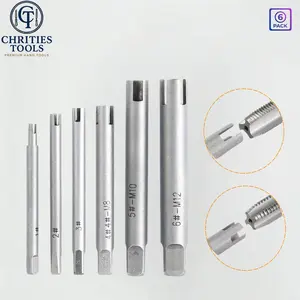 6-Piece Broken Tap Remover Set, Stainless Steel Screw Head Extraction Tool, High-Speed Steel, M3-M12, Manual Repair Essential