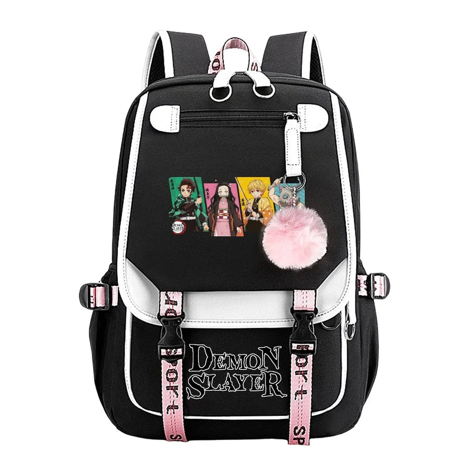 Demon Slayer Trendy Youth Backpack – Travel & School Bag,Laptop Backpack  Perfect for Commuting, Camping & Daily Use, Durable Large-Capacity Design, Best Gift for Boys & Girls 11.4''*18.1''