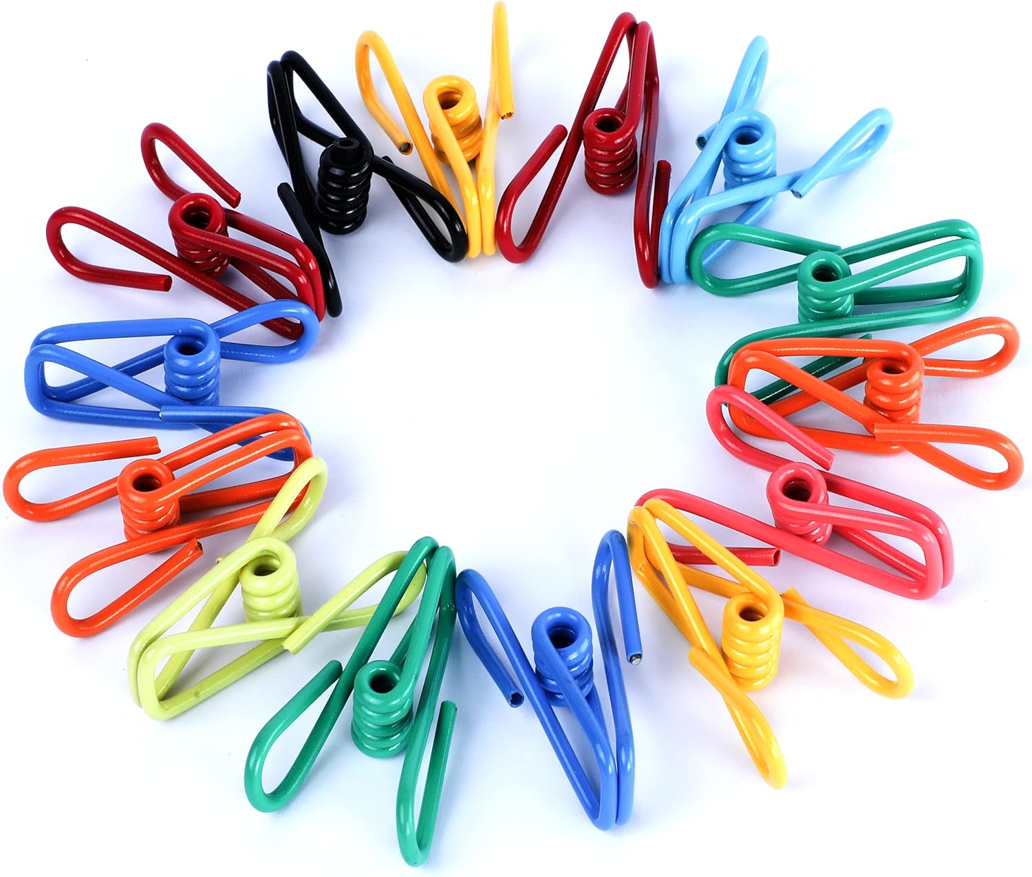 30 Pack Assorted Chip Bag Clips Utility - PVC 2 Inch Coated Colorful Sealer for Sealing Food - Paper Holder, Clothesline Clip for Laundry Hanging, Kitchen Bags, Multipurpose Clothes Pins