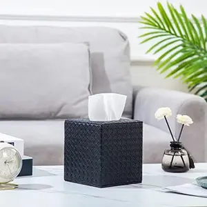 Black Tissue Box Cover, Square, Tissue Box Holders for Bathroom Accessories