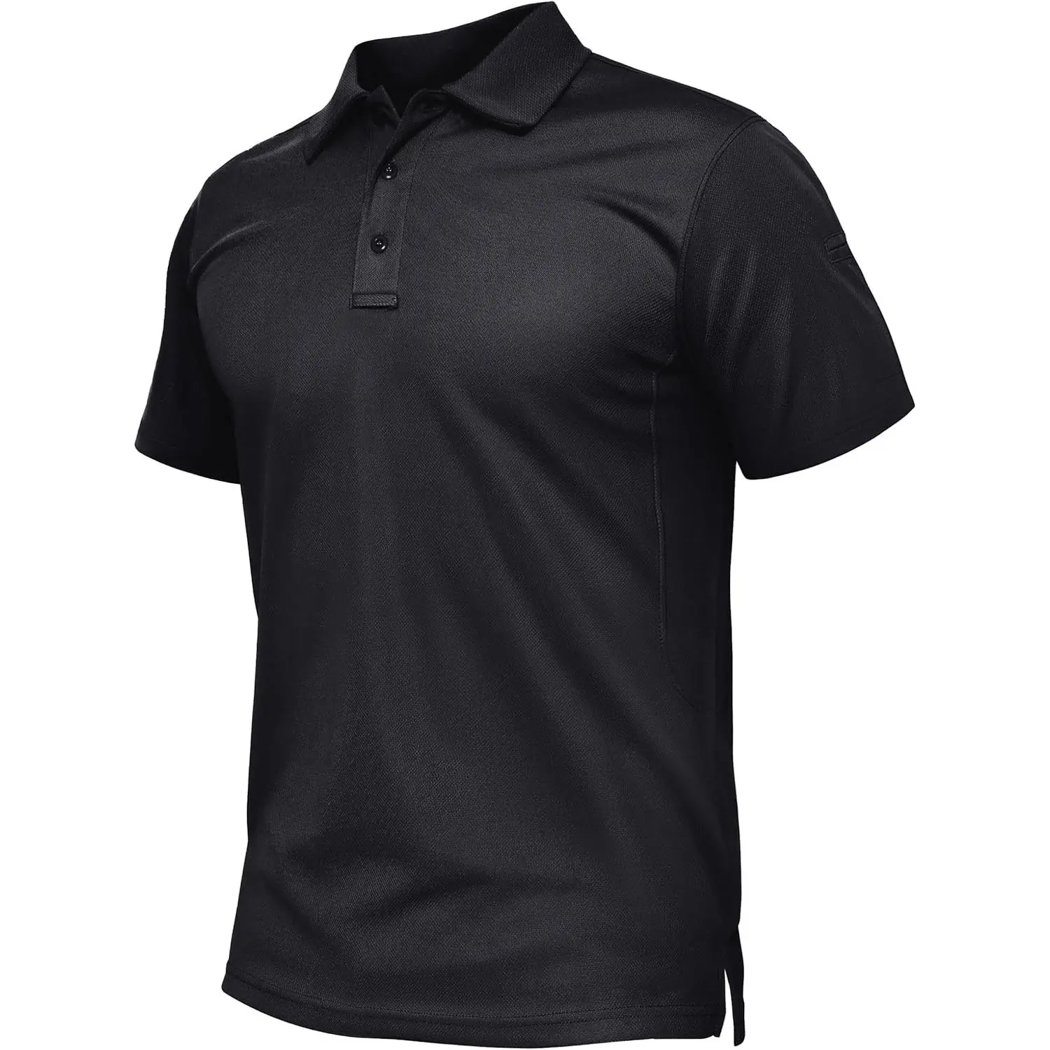 Men's Short-Sleeve Quick-Dry Polyester Polo Shirts - Classic Placket, Lightweight Performance Pique, Slit Hem Collared Shirts for Outdoor Sports, Golf Work, Polyester Shirt