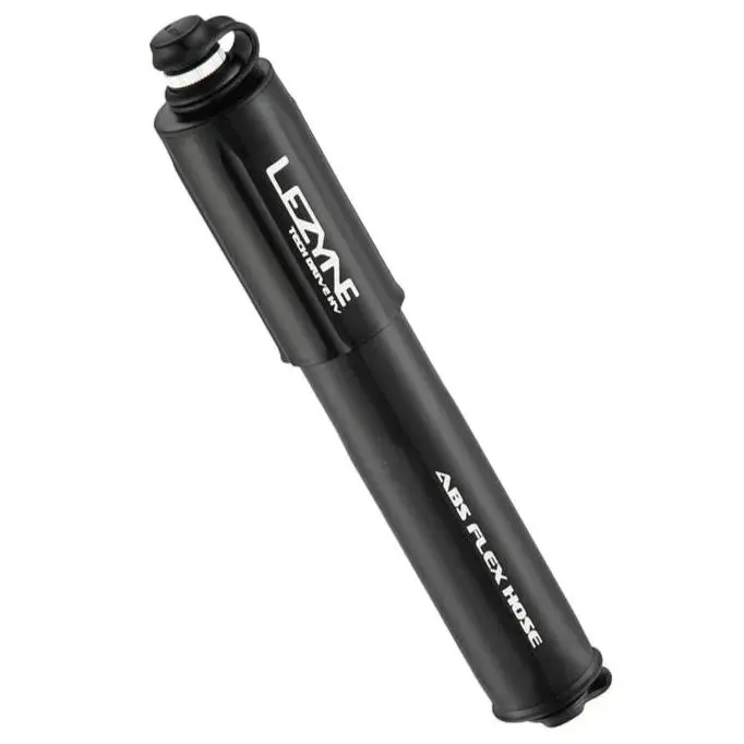LEZYNE Tech Drive HV High Volume Hand Pump, Lightweight & Compact CNC Aluminum Body, Presta & Schrader Compatible, 90 PSI, with Frame Mount, Gloss Black