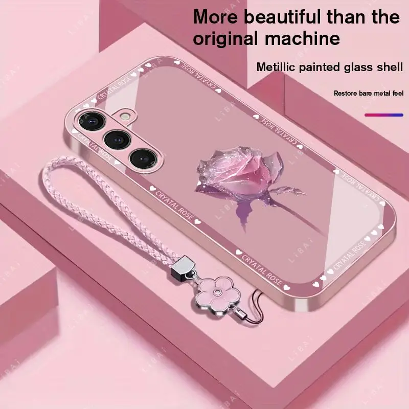 Suitable for [Galaxy S24 Plus] Brand new premium phone case, Free four-leaf clover lanyard，drop-proof and fingerprint-resistant，simple and elegant design，multiple colors available YM99
