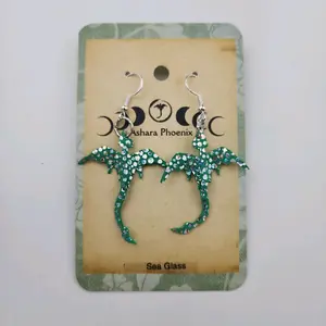 Sea Glass Water Dragon Mini Earrings