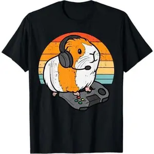 Guinea Pig Gamer Retro Video Gaming Cavy Men Boys Kids Youth T-Shirt