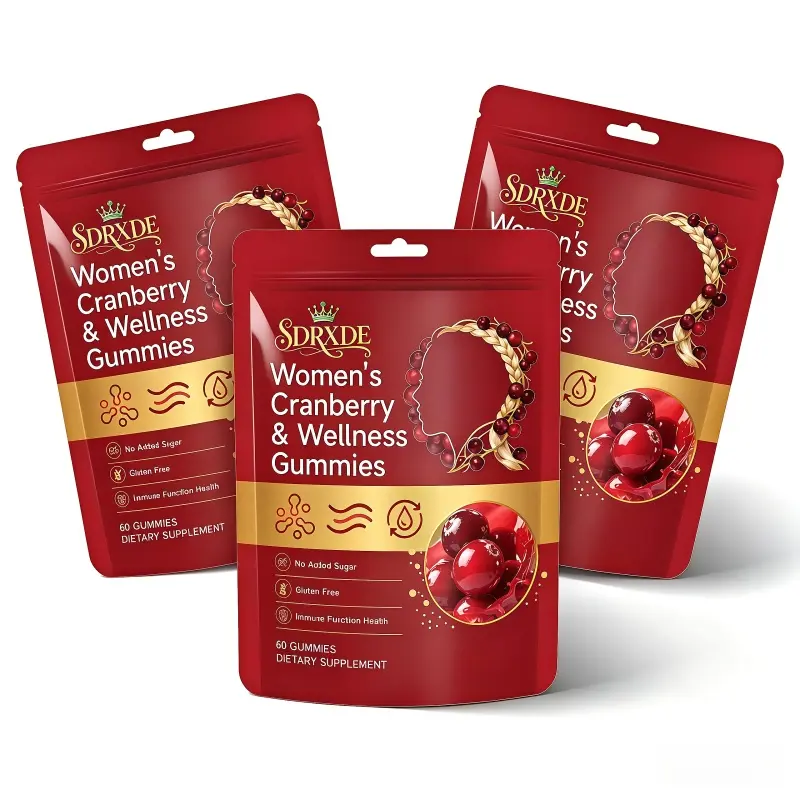 SDRXDE Women's Sugar-Free Cranberry Probiotic Dietary Supplement Gummies (3-Pack, 60 Chewable Pieces) - Odor Control, pH Balance Support, Feminine Gut & Body Health, Vegan Prebiotics, 24-Month Shelf Life, Supplement Routine Friendly