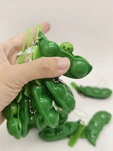 Decompression Pea Pod Bag Charm Squeeze Toy: Pea Design Can Be Repeatedly Squeezed And Rebounds Fun, Quirky, And Soothing Style Soothingly Cute Safe And Odorless Durable And Long-Lasting For Bags, Keys, And Earphone Cases Gift For A Friend