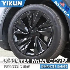 4PCS 19 Inch Hub Cap for Tesla Model Y Juniper 2025 Performance Replacement 19" Crossflow Wheels Cover Full Rim Car Accessories