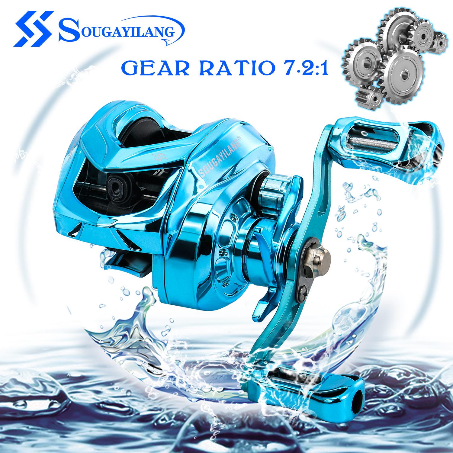Sougayilang Baitcasting Reel 7.2:1 Gear Ratio with Magnetic Braking System, Single Piece Fishing Reel Outdoor Sports Fishing Products