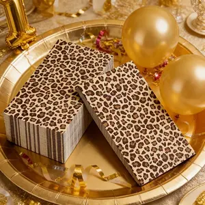 20Pcs Long Leopard Print Themed Party Napkins. Featuring trendy printed patterns, they are perfect for table decoration. Suitable for birthdays, weddings and all kinds of celebration occasions, they are also ideal for party events such as Mother’s Day, gr