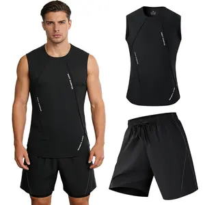 Men’s summer athletic set featuring a sleeveless tank top and shorts—quick-drying, breathable, and comfortable, suitable for sports training, gym workouts, and outdoor running.#SummerVibes