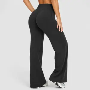 MUSE Theory Women High Waisted Casual Loose Wide Leg Yoga Pants Elastic Soft Straight Leg Comfort Trousers Theory