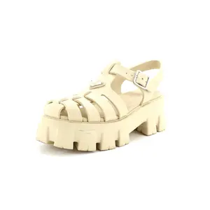 Pre-owned Prada Women's Monolith Cage Platform Sandals Rubber by Rebag