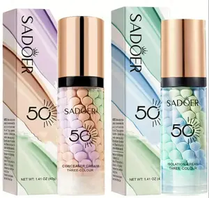 Primer for Face Before Makeup,One Step Color Corector Primer,SPF 50 PA+ 3 In 1 Sunscreen Isolation Cream,Color Correcting Facial Serum Oil Control & Moisturizing Skin Tone,summerwins