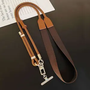 High Quality Solid Color Phone Lanyard Adjustable Wide Strap Crossbody Shoulder Back Outdoor Travel Anti-theft Portable Cell Phone Rope 6 in 1 travel tech gift set for i phone 17 promax 17 air 1 charger kit all in one gadget foldable phone holder