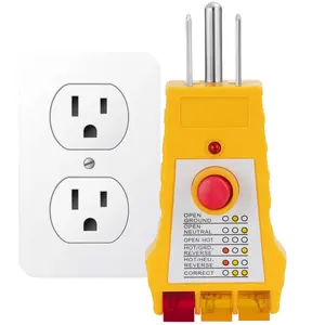 Grounding Outlet Tester Earthing for Grounding Products, Electric Outlet Testing Plug in, GFCI Test, Receptacle and Plug Testers, Circuit, Ground, GFCI Outlet, Socket Power Check