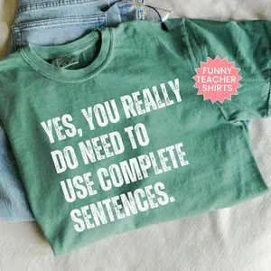 English Teacher Comfort Color Shirt, Funny Grammar Shirt, Writing Teacher Shirt, Middle School Teacher, High School Teacher, Teacher Humor, Punctuation