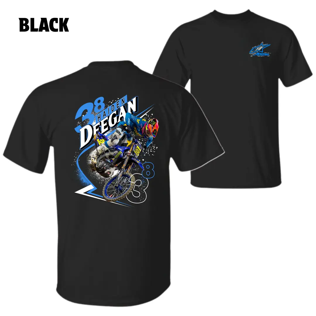Haiden Deegan T-Shirt – Bold 38 Motocross Rider Graphic Design with Action Scene, Perfect for Racing and Dirt Bike Fans, Unisex Tee for Casual Sporty Style, Menswear Tops
