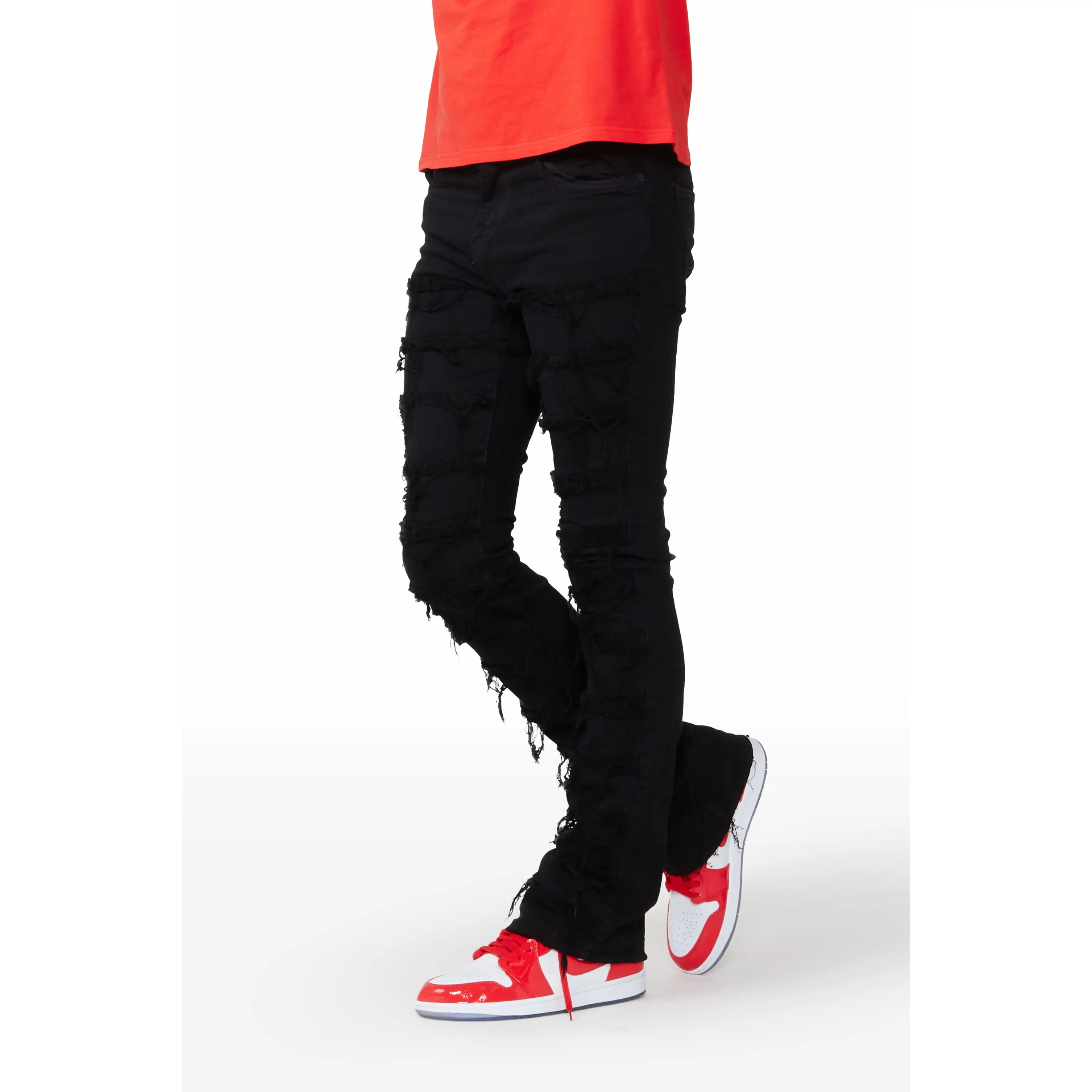 Waylon Jet Black Stacked Flare Jean