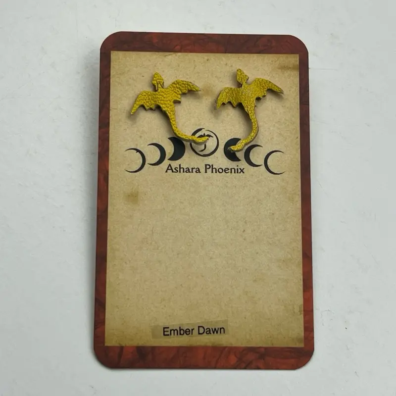 Ember Dawn Fire Dragon Stud Earrings  - Bold Transformation Courage Ignited Dragon Energy Handcrafted Limited Edition Jewelry
