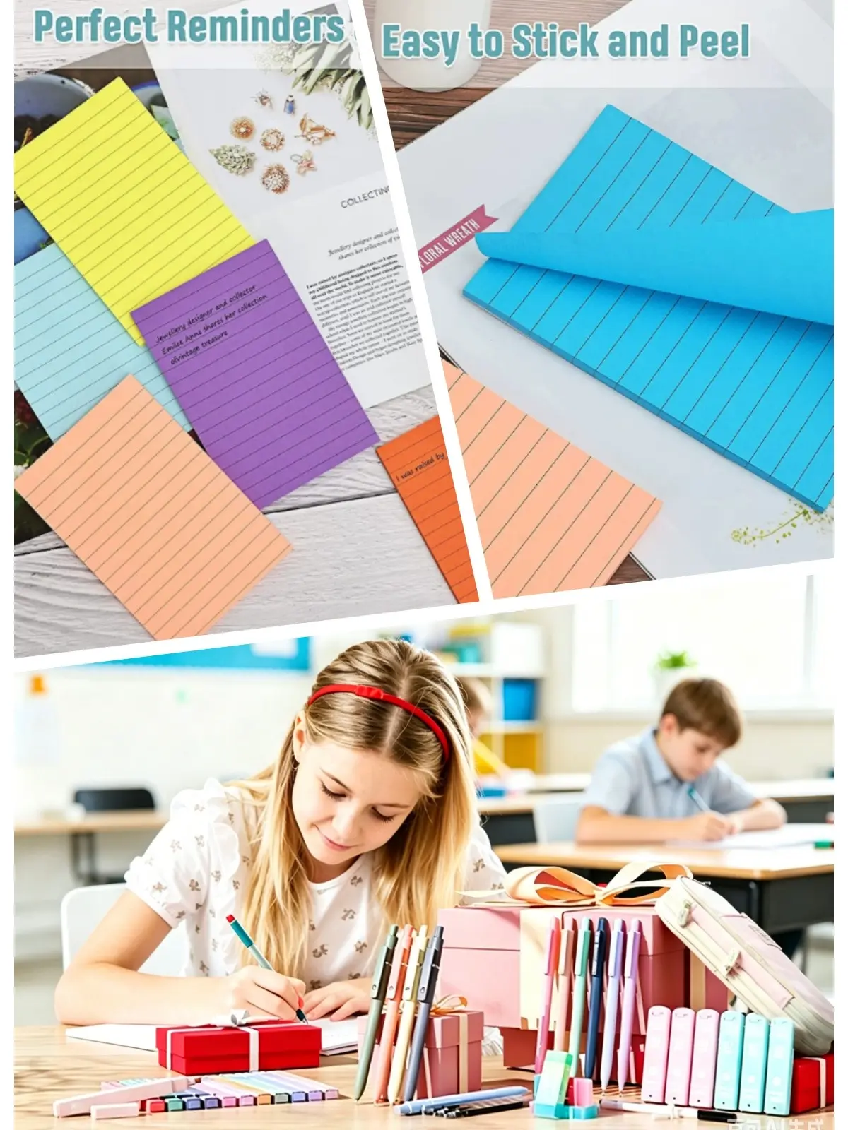 Four Candies 39 PCS Aesthetic School Supplies Set with 12 Pastel