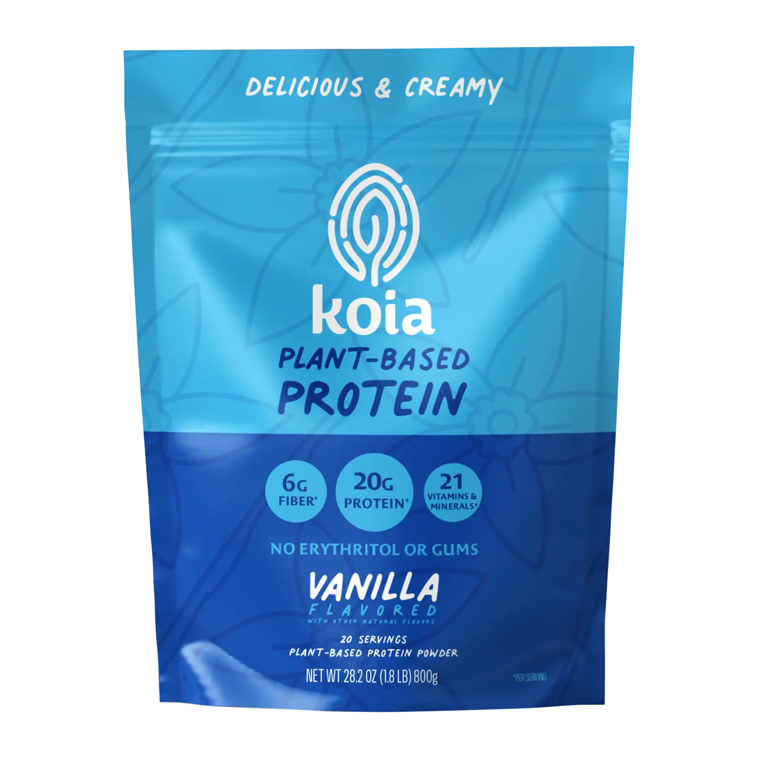 Koia Plant Based Protein Powder, 20g Protein, 3g Sugar, 6g Prebiotic Fiber, Pre & Post Workout, 21 Vitamins & Minerals, No Seed Oils, Dairy-Free, Gluten-Free, Non-GMO, 20 Servings, 28.2 Oz