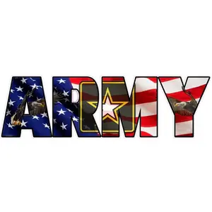 United States Army American Flag Eagle Lettering Decal