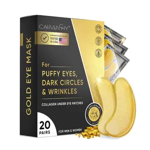 24K Gold Collagen Under Eye Patches - USA Dermatologically Tested Gel Pads, Moisturizing Anti-Aging Care for Men & Women (Targets Puffiness, Dark Circles, Wrinkles)