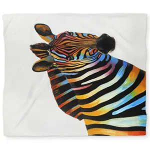 360 Stand King Size Colorful Zebra Duvet Cover - Animal Theme Bedding with Printed Zebra Motif Face, Soft Fabric, Ideal for Exotic Bedroom Home Decor