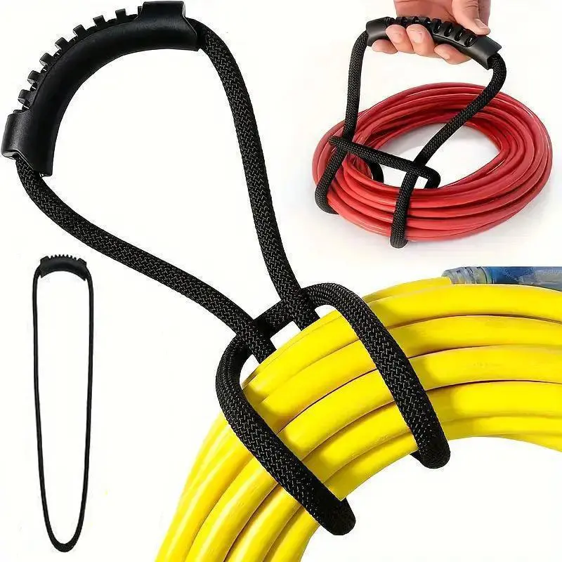 10-Pack Extension Cord Holder Organizer – Heavy-Duty Hook & Loop Straps, 3 Sizes (S/M/L), 50lb Load, Triangular Clip For Garage/Workshop