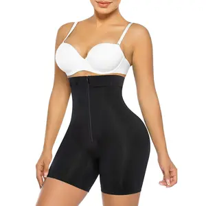 SHAPERX High-Waisted Shapewear for Women Tummy Control Zip-Up Easy-On Seamless Shorts Underwear