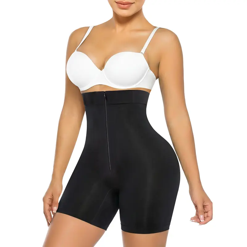 SHAPERX High-Waisted Shapewear for Women Tummy Control Zip-Up Easy-On Seamless Shorts Underwear Fit Womenswear