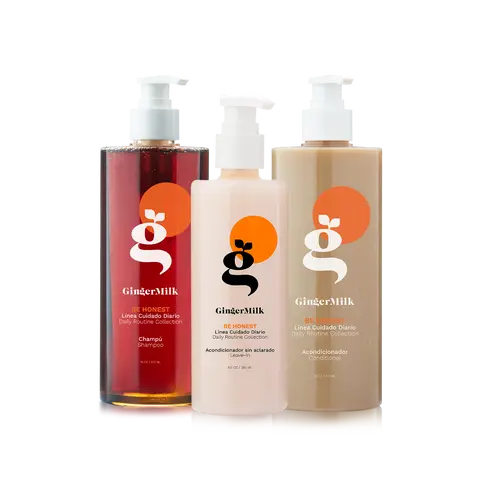 Be Honest Oily Hair Kit | Shampoo + Conditioner + Leave-In | Balancing & Hydrating Care for Oily Scalp & Combination Hair | Ginger Milk